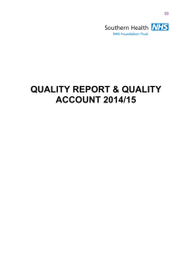 QUALITY REPORT &amp; QUALITY ACCOUNT 2014/15 93