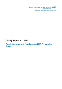Quality Report 2012 - 2013 Cambridgeshire and Peterborough NHS Foundation Trust