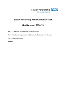 Sussex Partnership NHS Foundation Trust  Quality report 2014/15