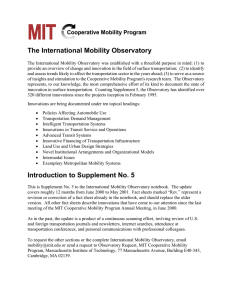 The International Mobility Observatory
