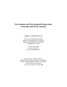 Government and Environmental Innovation in Europe and North America