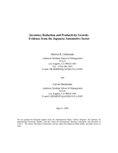 Inventory Reduction and Productivity Growth: Evidence from the Japanese Automotive Sector