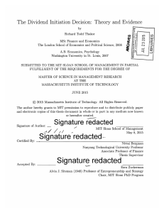 The  Dividend  Initiation  Decision:  Theory ...