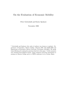 On the Evaluation of Economic Mobility Peter Gottschalk and Enrico Spolaore