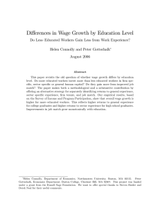 Di¤erences in Wage Growth by Education Level