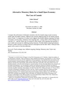 Alternative Monetary Rules for a Small Open Economy: