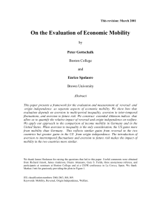 On the Evaluation of Economic Mobility by Boston College and