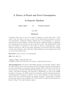 A Theory of Fraud and Over-Consumption in Experts Markets Abstract