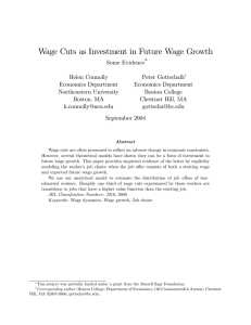 Wage Cuts as Investment in Future Wage Growth