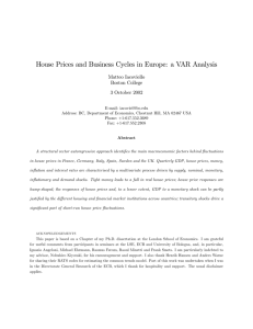 House Prices and Business Cycles in Europe: a VAR Analysis