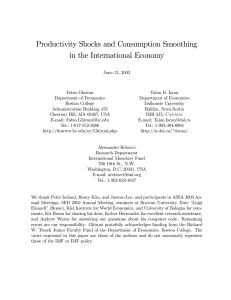 Productivity Shocks and Consumption Smoothing in the International Economy