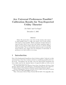 Are Universal Preferences Possible? Calibration Results for Non-Expected Utility Theories ∗