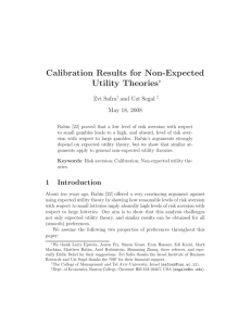 Calibration Results for Non-Expected Utility Theories ∗ Zvi Safra