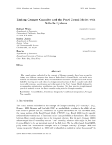 Linking Granger Causality and the Pearl Causal Model with Settable Systems