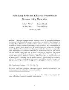 Identifying Structural E¤ects in Nonseparable Systems Using Covariates Halbert White Karim Chalak