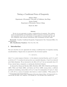 Testing a Conditional Form of Exogeneity