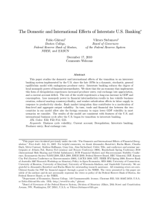 The Domestic and International Eﬀects of Interstate U.S. Banking