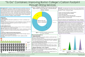 “To Go” Containers: Improving Boston College’s Carbon Footprint through Dining Services