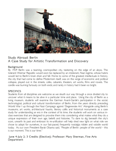 Study Abroad: Berlin A Case Study for Artistic Transformation and Discovery