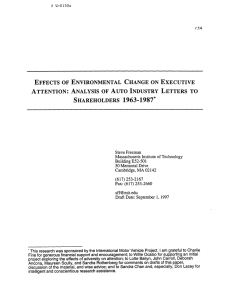 EFFECTS OF ENVIRONMENTAL CHANGE ON EXECUTIVE ATTENTION: SHAREHOLDERS 1963-1987*