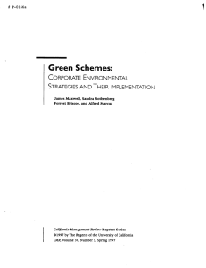 1 Green Schemes: CORPORATE ENVIRONMENTAL