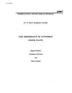 FY IMVP WORKING PAPERS COST PERFORMANCE OF AUTOMOBILE