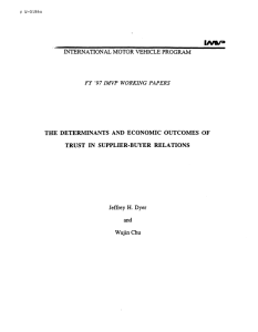 THE DETERMINANTS AND ECONOMIC OUTCOMES OF