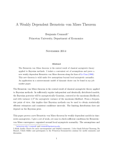 A Weakly Dependent Bernstein–von Mises Theorem Benjamin Connault November 2014