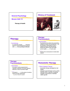 Therapy History of Treatment