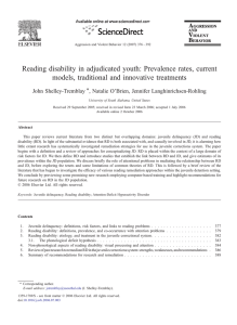 Reading disability in adjudicated youth: Prevalence rates, current