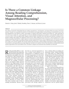 Is There a Common Linkage Among Reading Comprehension, Visual Attention, and Magnocellular Processing?