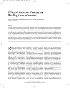 Effect of Attention Therapy on Reading Comprehension and Steven Larson