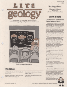 Earth Briefs Celebrate the first  annual Earth  Science  Week!