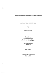 Piercings to Pigment: Investigation of Cultural Connection Honors Thesis (HONORS 499) By