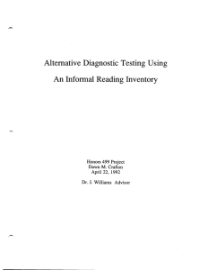 - Alternative Diagnostic Testing Using An Informal Reading  Inventory J.