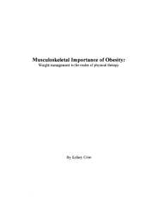 Musculoskeletal Importance of Obesity: Crim By Kelsey