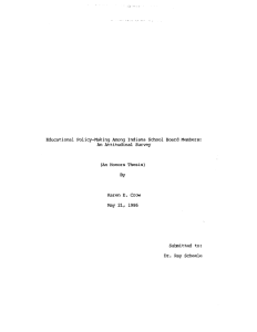 Educational  Policy-Making  Among  Indiana  School ... An  Attitudinal  Survey (An  Honors  Thesis)