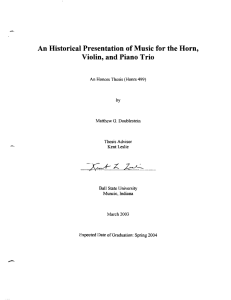 - An Historical Presentation of Music for the Horn, by