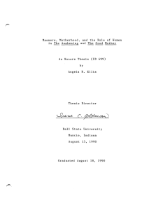 Manners,  Motherhood,  and  the  Role ... in  The  Awakening  and  The ... An  Honors  Thesis  (ID  499)