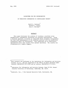 May,  1982 LIDS-P-913  (revised) ALGORITHMS  FOR THE  INCORPORATION