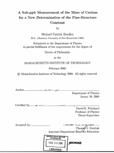 Constant A  Sub-ppb  Measurement  of the  Mass ... for a  New  Determination  of the ...