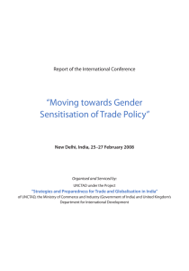 “Moving towards Gender Sensitisation of Trade Policy” Report of the International Conference