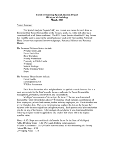 Forest Stewardship Spatial Analysis Project Michigan Methodology March, 2007