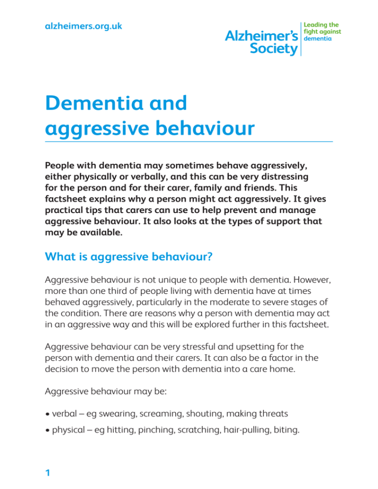 Dementia And Aggressive Behaviour