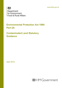 Environmental Protection Act 1990: Part 2A Contaminated Land Statutory Guidance