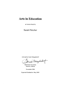 Arts in Education Sarah Fletcher