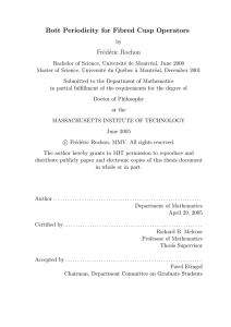 Bott Periodicity for Fibred Cusp Operators Fr´ed´eric Rochon