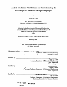 Analysis of Lubricant Film Thickness and Distribution along the