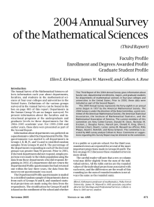 2004 Annual Survey of the Mathematical Sciences (Third Report) Faculty Profile