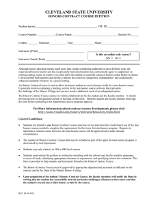 CLEVELAND STATE UNIVERSITY  HONORS CONTRACT COURSE PETITION